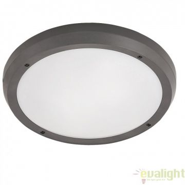 Aplica de perete, Plafoniera exterior cu protectie IP65, diam.30cm, finisaj antracit gri, Alvorada 8049 RX