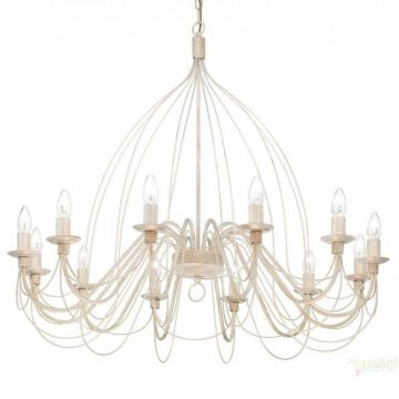 Candelabru clasic modelat si pictat manual finisaj alb antichizat CORTE SP12 097664