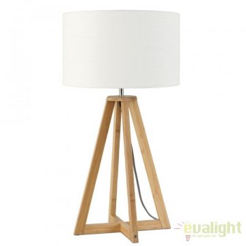 Lampa de masa realizata din materiale naturale, durabile si ecologice, EVEREST/F alb