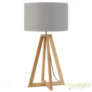 Lampa de masa realizata din materiale naturale, durabile si ecologice, EVEREST/F gri deschis