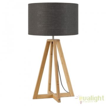 Lampa de masa realizata din materiale naturale, durabile si ecologice, EVEREST/F gri inchis