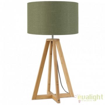 Lampa de masa realizata din materiale naturale, durabile si ecologice, EVEREST/F verde