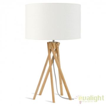 Lampa de masa realizata din materiale naturale, durabile si ecologice, KILIMANJARO/T alb