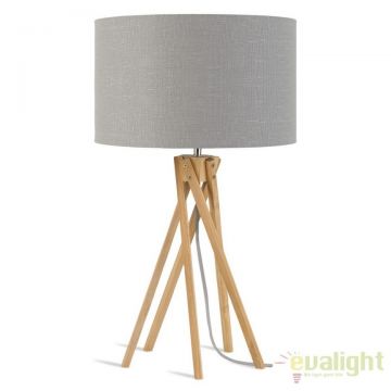 Lampa de masa realizata din materiale naturale, durabile si ecologice, KILIMANJARO/T gri deschis