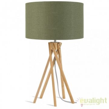 Lampa de masa realizata din materiale naturale, durabile si ecologice, KILIMANJARO/T verde