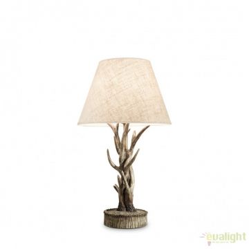 Lampa de masa rustica cu baza in forma de coarne de cerb, fabricat manual, CHALET TL1 128207