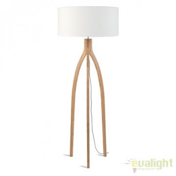 Lampadar cu trepied, realizat din materiale naturale, durabile si ecologice, Annapurna alb