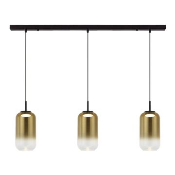 Lustra LED suspendata design decorativ Chloe 3L negru/auriu
