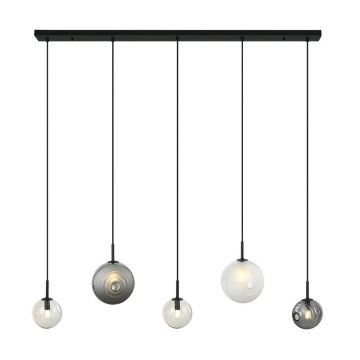 Lustra suspendata design decorativ Iris line fumuriu/frost-white