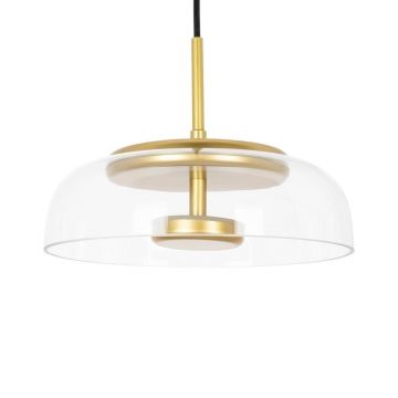 Lustra suspendata LED, Metal, Sticla, Eden