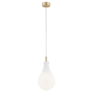 Pendul sticla design decorativ OAKLAND alb/auriu