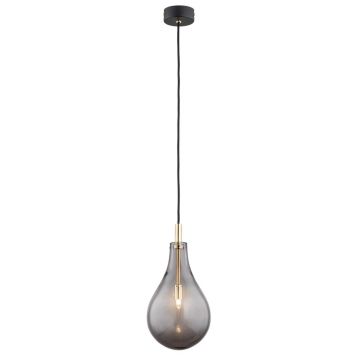 Pendul sticla design decorativ OAKLAND fumuriu/auriu