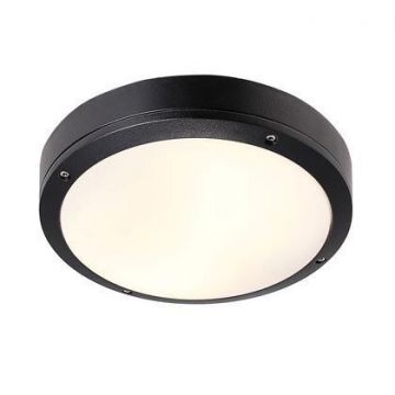 Plafoniera aluminiu negru, diametru 28cm, IP44 Desi 77646003NL