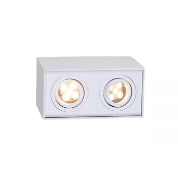 Plafoniera aplicata alba cu 2 spoturi, dim.19x12,5cm, BASIC SQUARE II WH C0088 MX