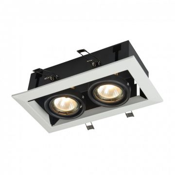 Plafoniera incastrabila cu doua spoturi Metal, alb MYDL008-2-02-W