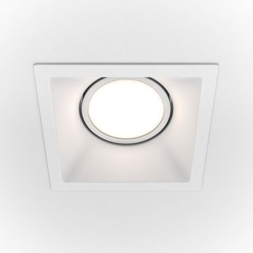 Spot incastrabil design tehnic Dot alb 9x9cm