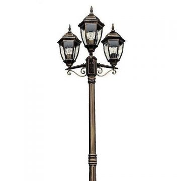Stalp exterior cu 3 brate, H-225cm, IP44, auriu antic Toronto 8460 RX