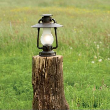 Stalp lumina piedestrala, iluminat exterior design rustic din fier forjat, inaltime 38cm, AL 6589