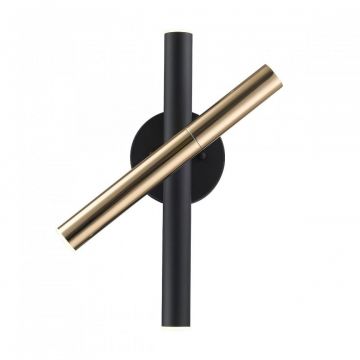 Aplica de perete LED design minimalist LOYA, negru/ auriu