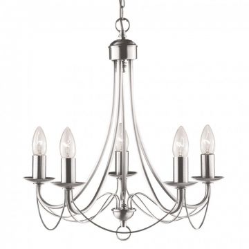 Candelabru traditional stil clasic Maypole argintiu 5L 6345-5SS SRT