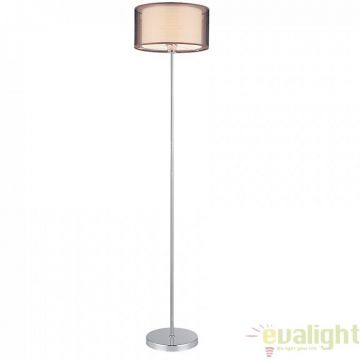 Lampadar, Lampa de podea design modern, finisaj crom/ maro, Anastasia 2633 RX