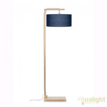 Lampadar modern cu baza din lemn de bambus, HIMALAYA, albastru HIMALAYA/F/4723/BD