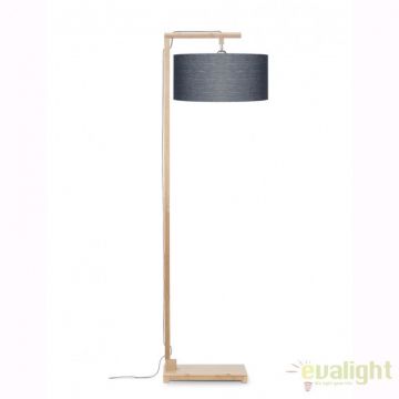 Lampadar modern cu baza din lemn de bambus, HIMALAYA, gri inchis HIMALAYA/F/4723/DG