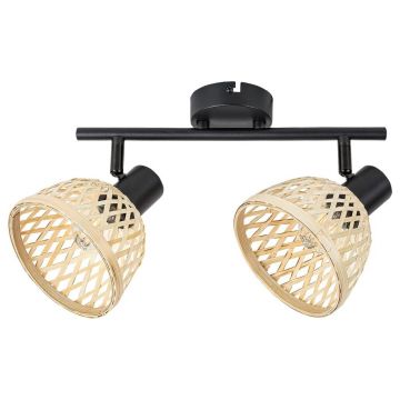 Lustra aplicata 2l design industrial Rattan negru mat
