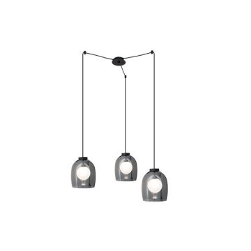 Lustra cu 3 pendule design modern Cindra fumuriu