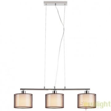 Lustra cu 3 pendule design modern, finisaj crom/ maro, Anastasia 2630 RX