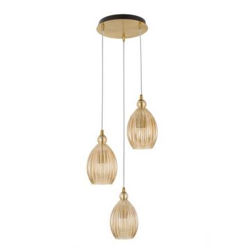 Lustra cu 3 pendule design modern LINGUA champagne NVL-9988382