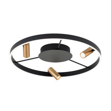 Lustra LED aplicata cu 3 spoturi BERLIN negru/auriu