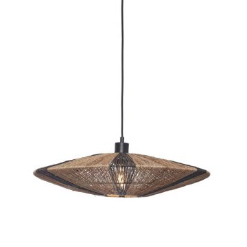 Lustra/Pendul eco din iuta Iguazu L disc 55cm, bl/nat