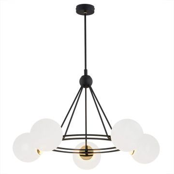 Lustra suspendata 5L eleganta AMALFI negru