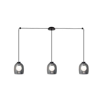Lustra suspendata design modern Cindra fumuriu