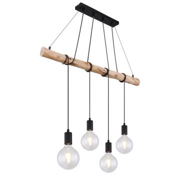 Lustra suspendata lemn cu 4 pendule stil minimalist AUSTON