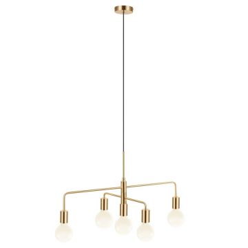 Pendul cu 5 surse de iluminat modern Gloom alama
