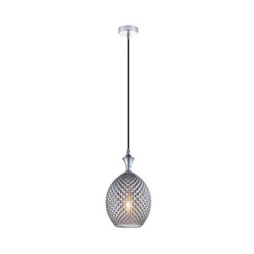 Pendul design modern Hemil fumuriu, crom 17cm