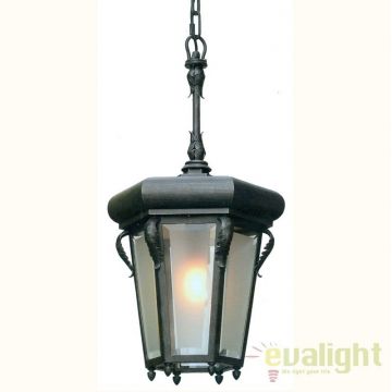 Pendul iluminat exterior din fier forjat, HL 2580