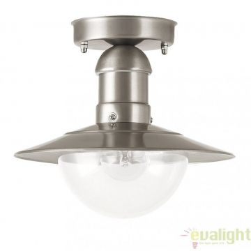 Plafoniera exterior cu protectie IP44, finisaj otel inoxidabil, diametru 24cm, Oslo 8763 RX