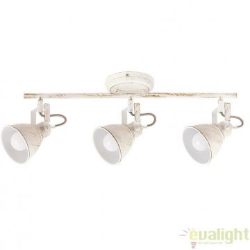 Plafoniera, Lustra cu 3 spoturi design VINTAGE, finisaj alb antic, Vivienne 5968 RX