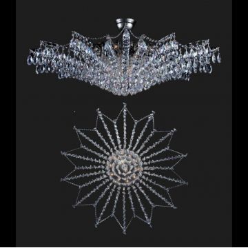 Plafoniera moderna cristal Bohemia 120cm