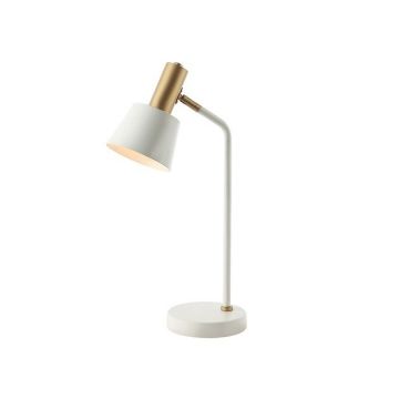 Veioza, lampa de masa design modern Bing alb, auriu