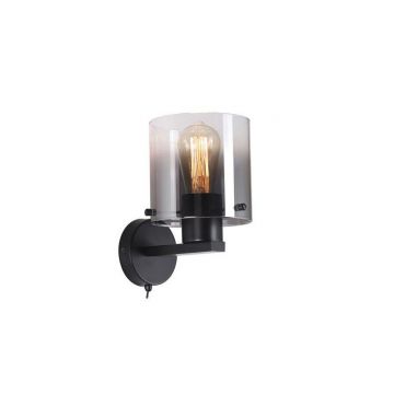 Aplica de perete moderna Sweden 1L negru, fumuriu
