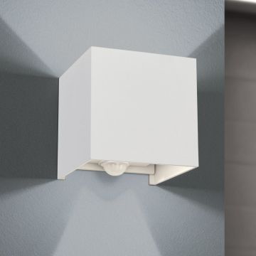Aplica LED ambientala de exterior cu senzor de miscare IP54 CUBE-S alba