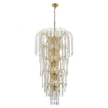 Lustra cristal casa scarii design LUX Waterfall gold 13L