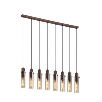 Lustra moderna cu 8 pendule Sweden II moca, chihlimbar