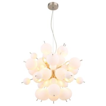 Lustra suspendata design modern UDO 6L nickel/alb