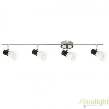 Plafoniera cu 4 spoturi, design modern, finisaj negru/crom, Ati 5979 RX