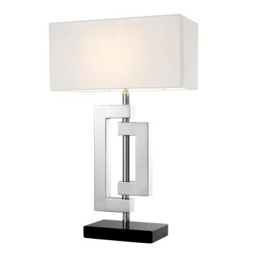 Veioza, lampa de masa LUX, finisaj nickel, H-64cm, Leroux 107567 HZ